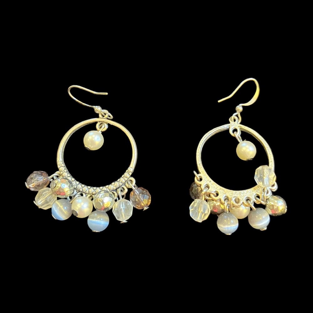 Beaded one inch hoops